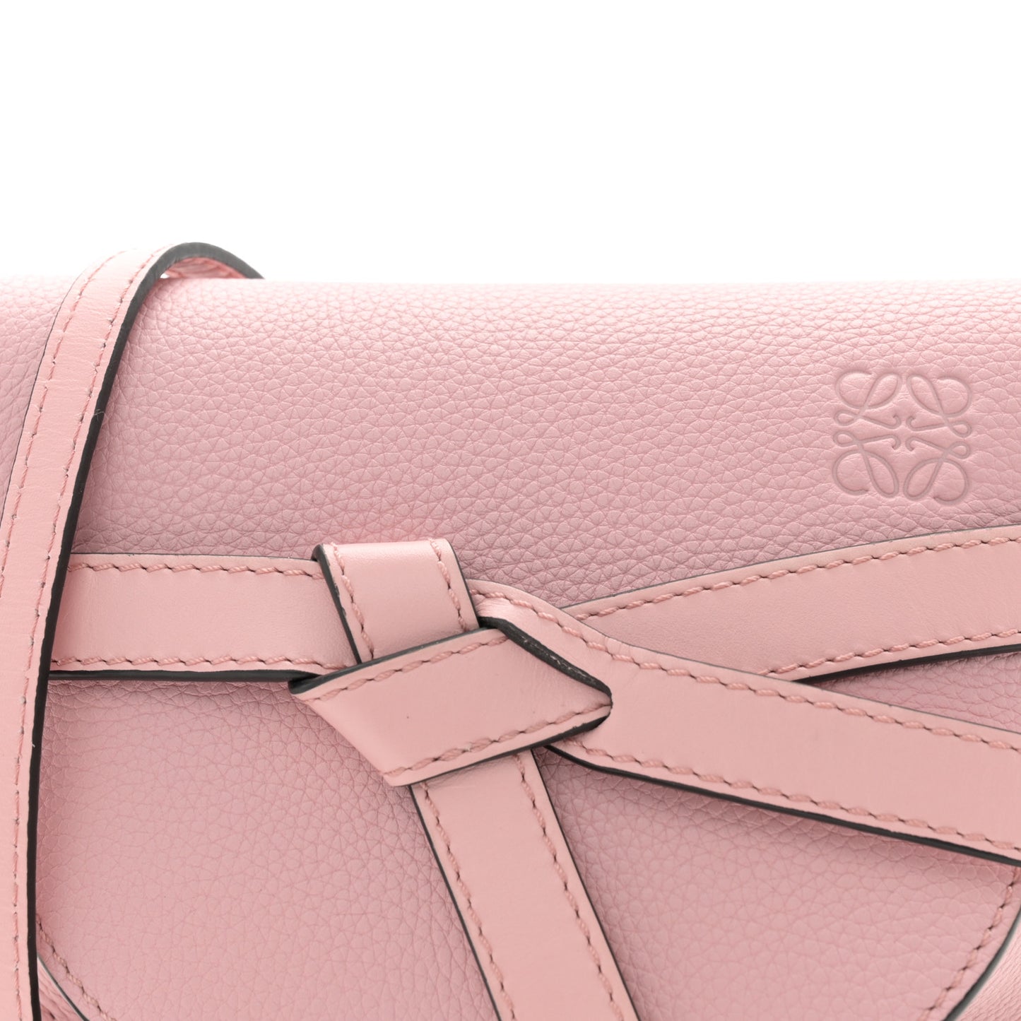 Grained Calfskin Mini Gate Crossbody Bag Pastel Pink