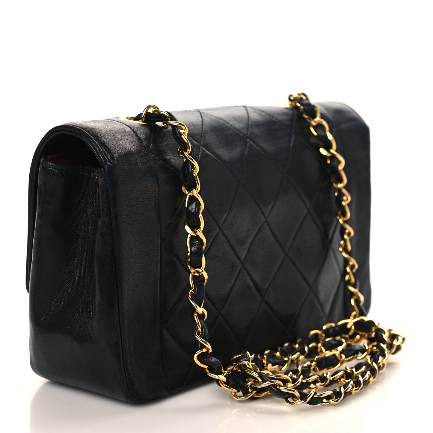 Lambskin Quilted Small Single Flap Black