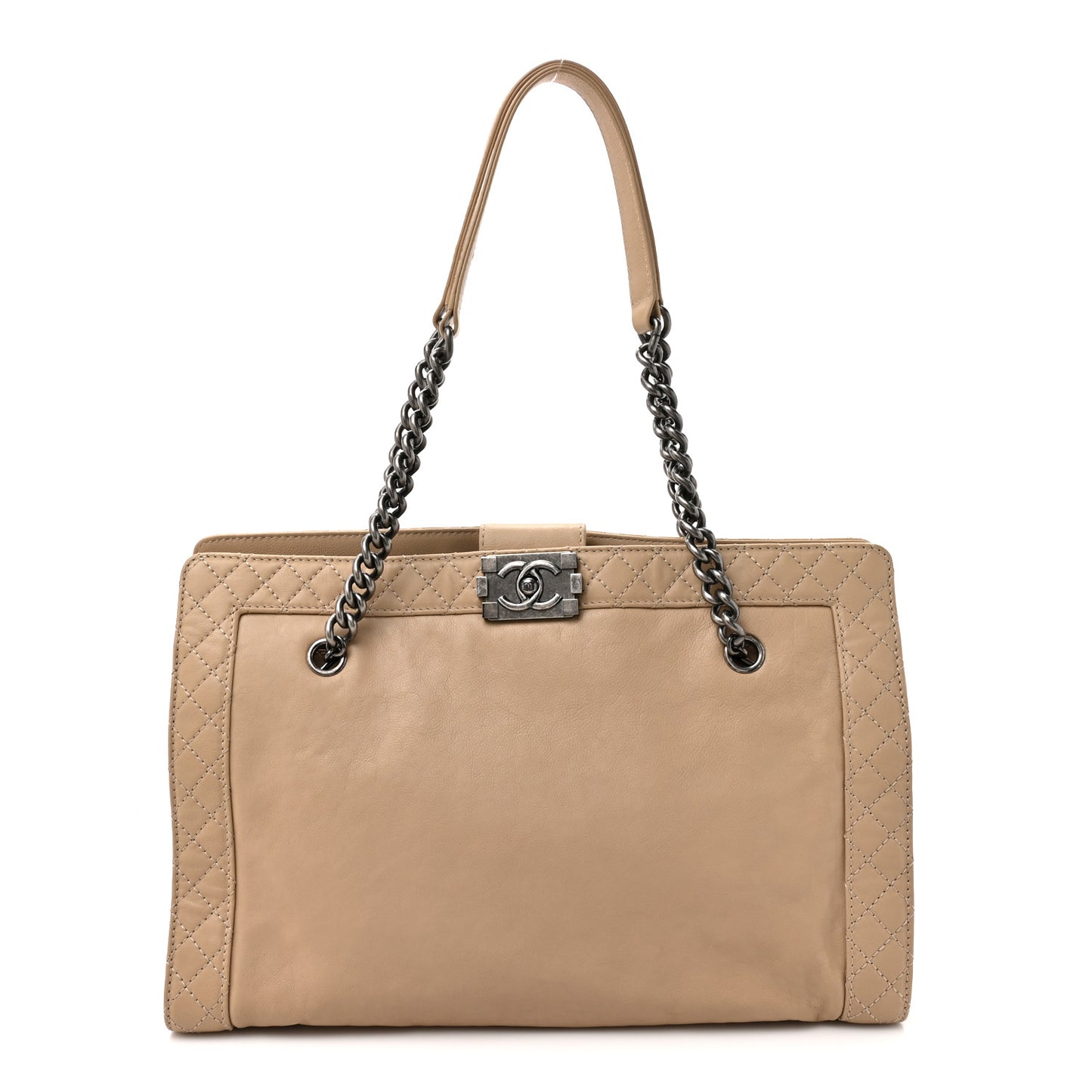 Lambskin Boy Reverso Shopping Tote  Beige