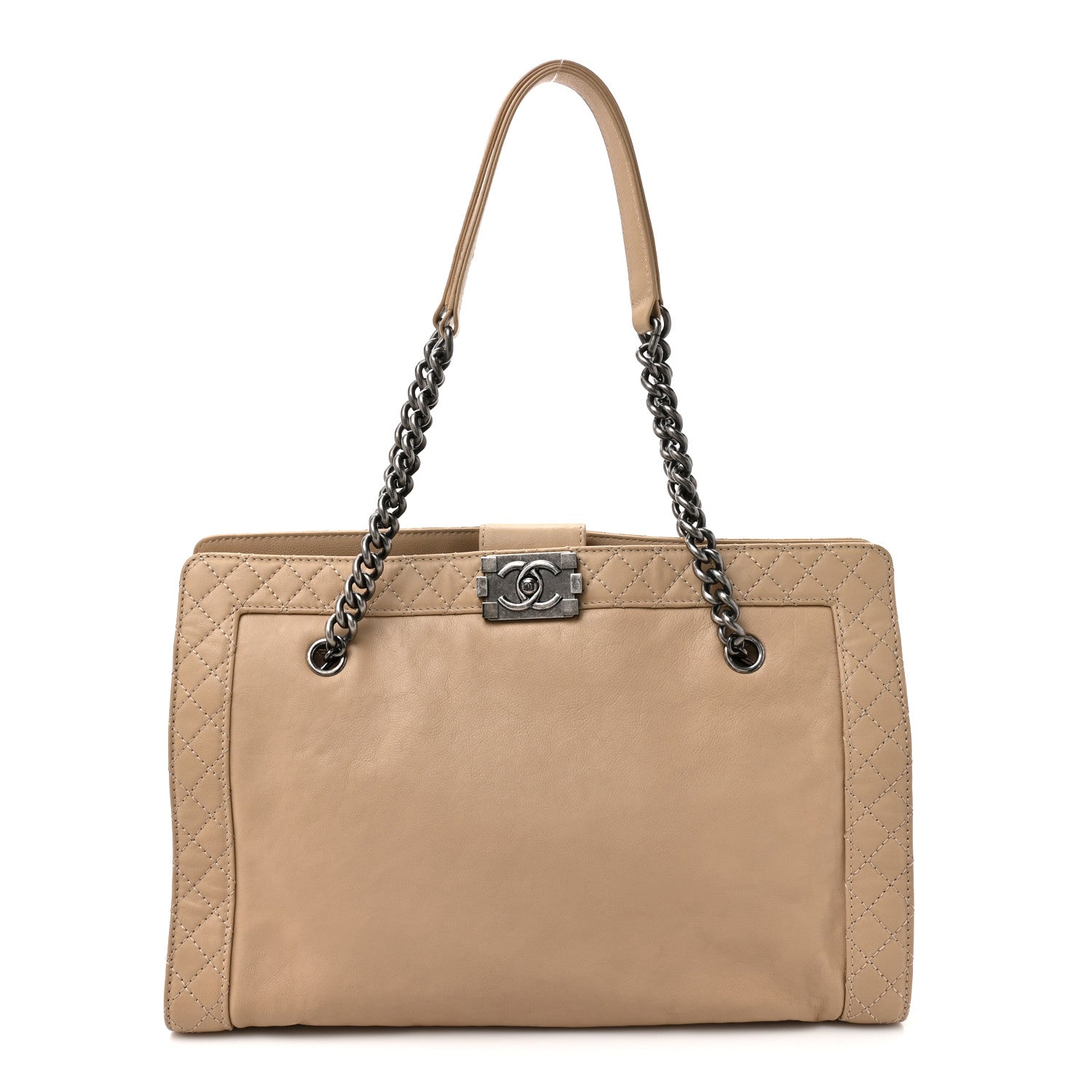 Chanel Lambskin Boy Reverso Shopping Tote  Beige 1 of 14