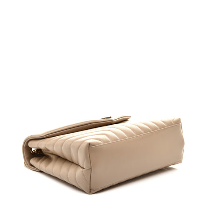 Saint Laurent Calfskin Y Quilted Monogram Medium Loulou Chain Satchel Dark Beige 4 of 8
