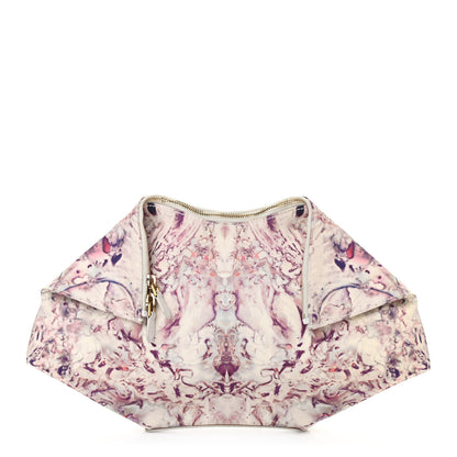 Alexander McQueen Silk Print De Manta Clutch Purple Blush 1 of 9