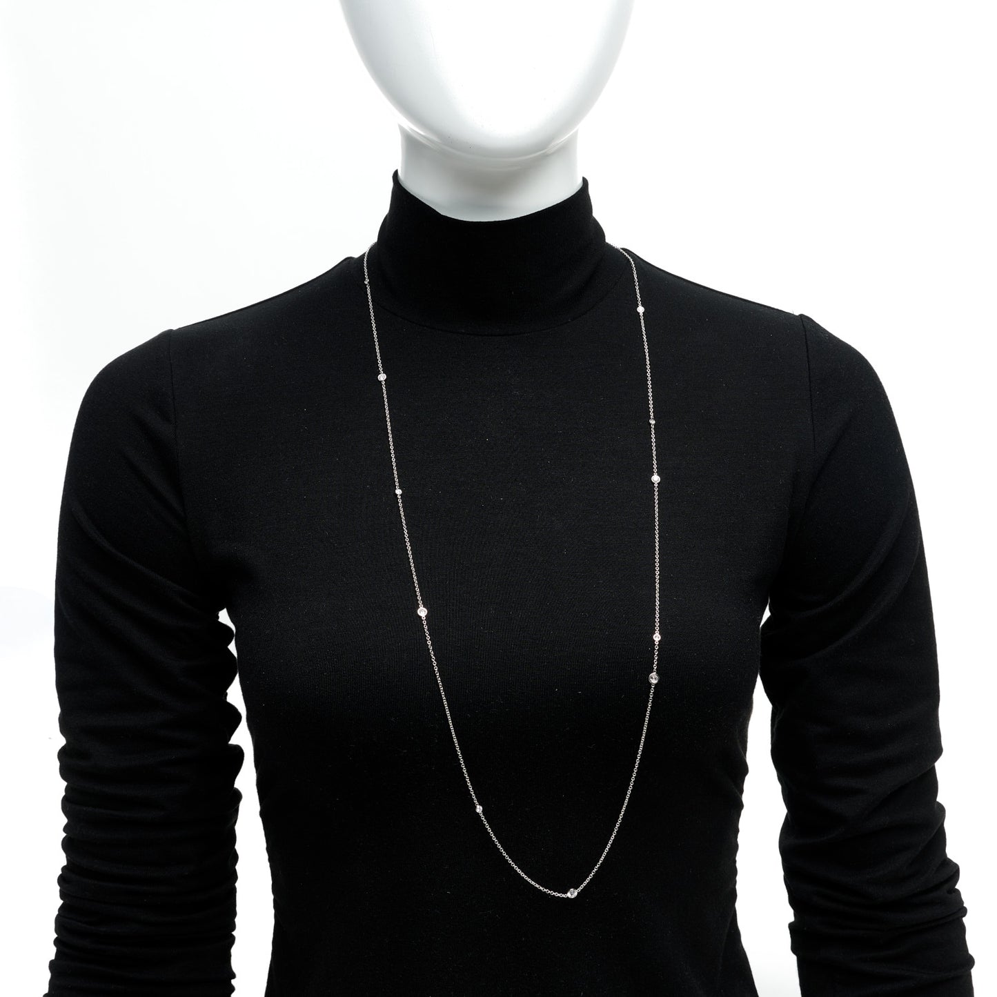 Platinum 1.21ctw Elsa Peretti Diamonds by the Yard Sprinkle Necklace