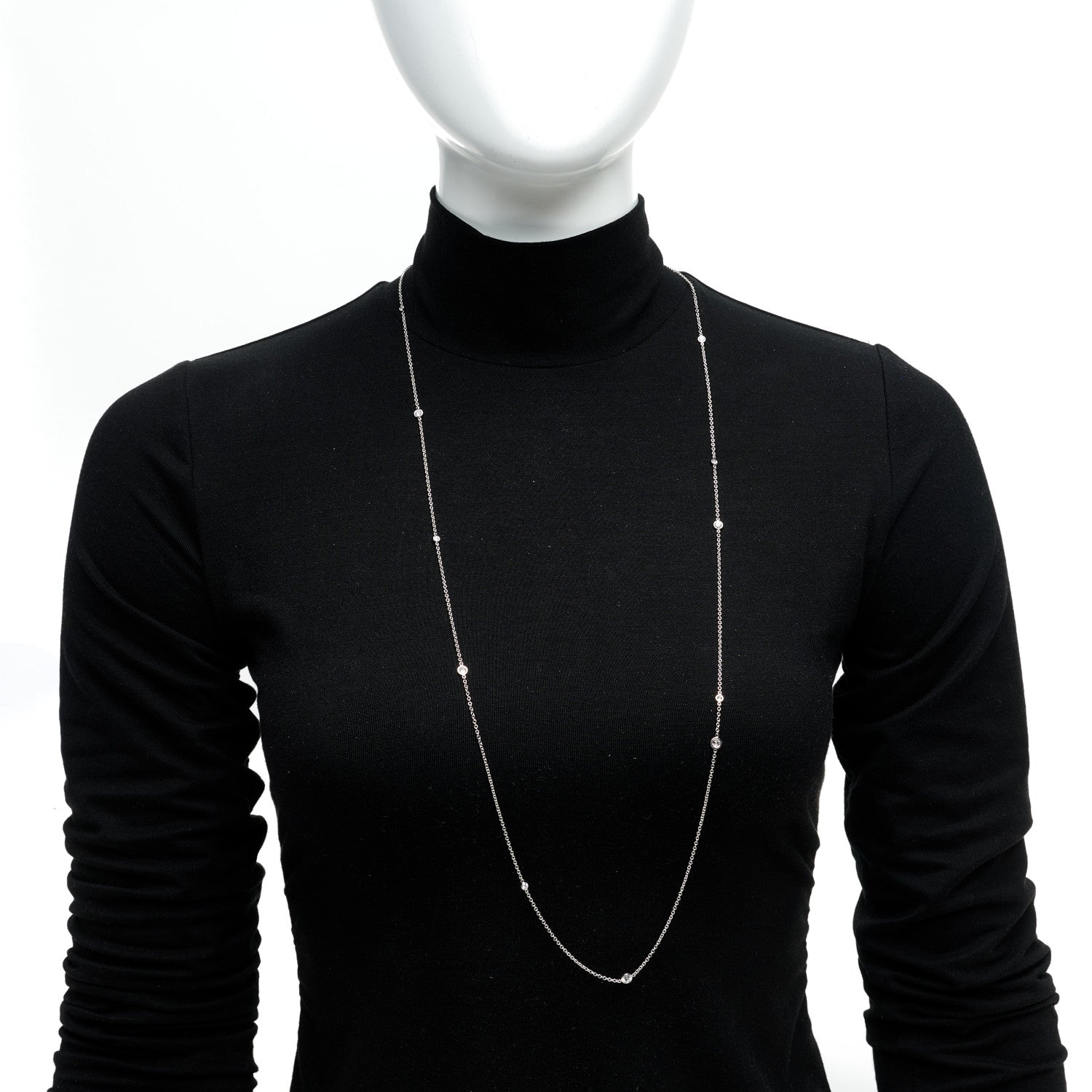 Tiffany Platinum 1.21ctw Elsa Peretti Diamonds by the Yard Sprinkle Necklace 2 of 5
