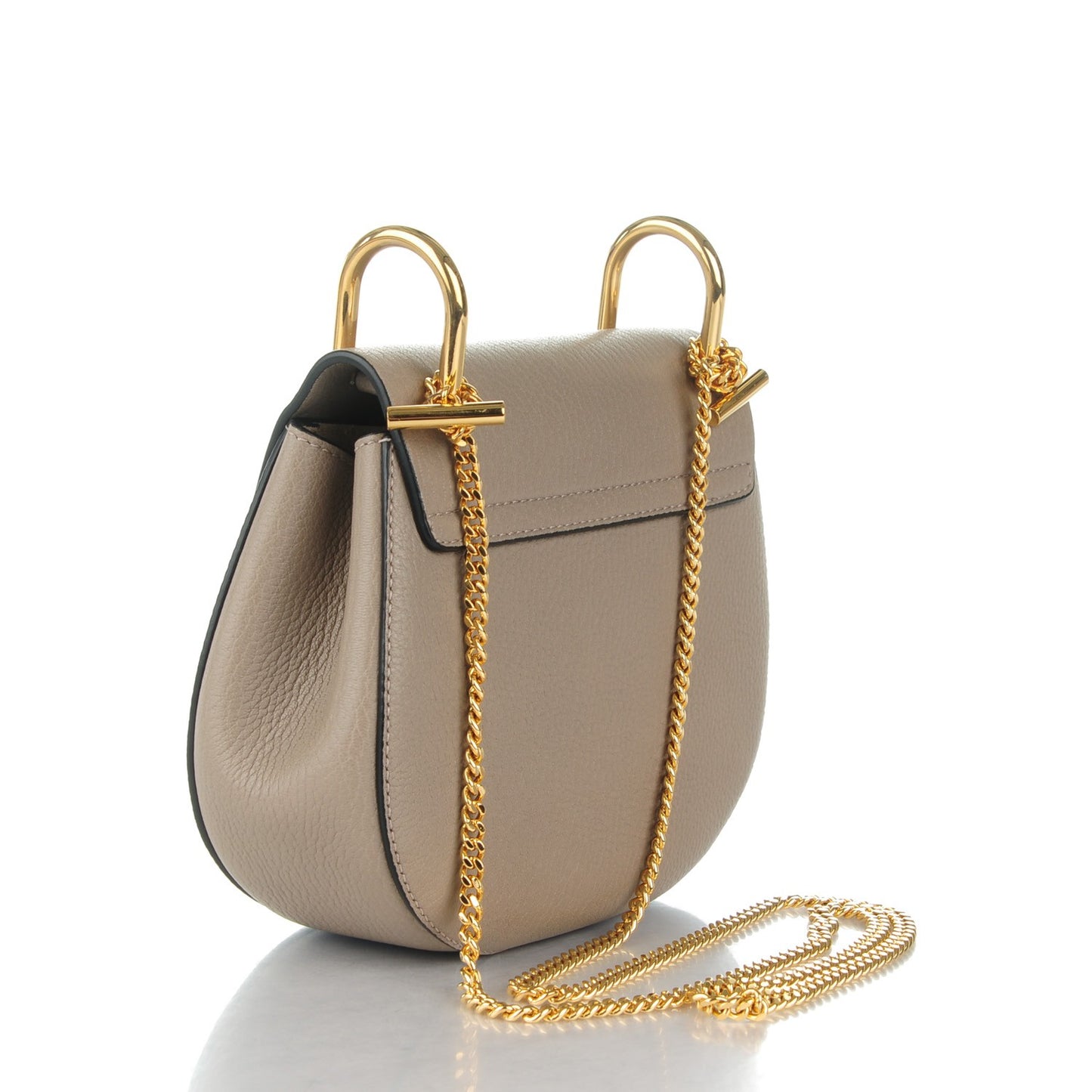 Grained Lambskin Mini Drew Shoulder Bag Motty Grey