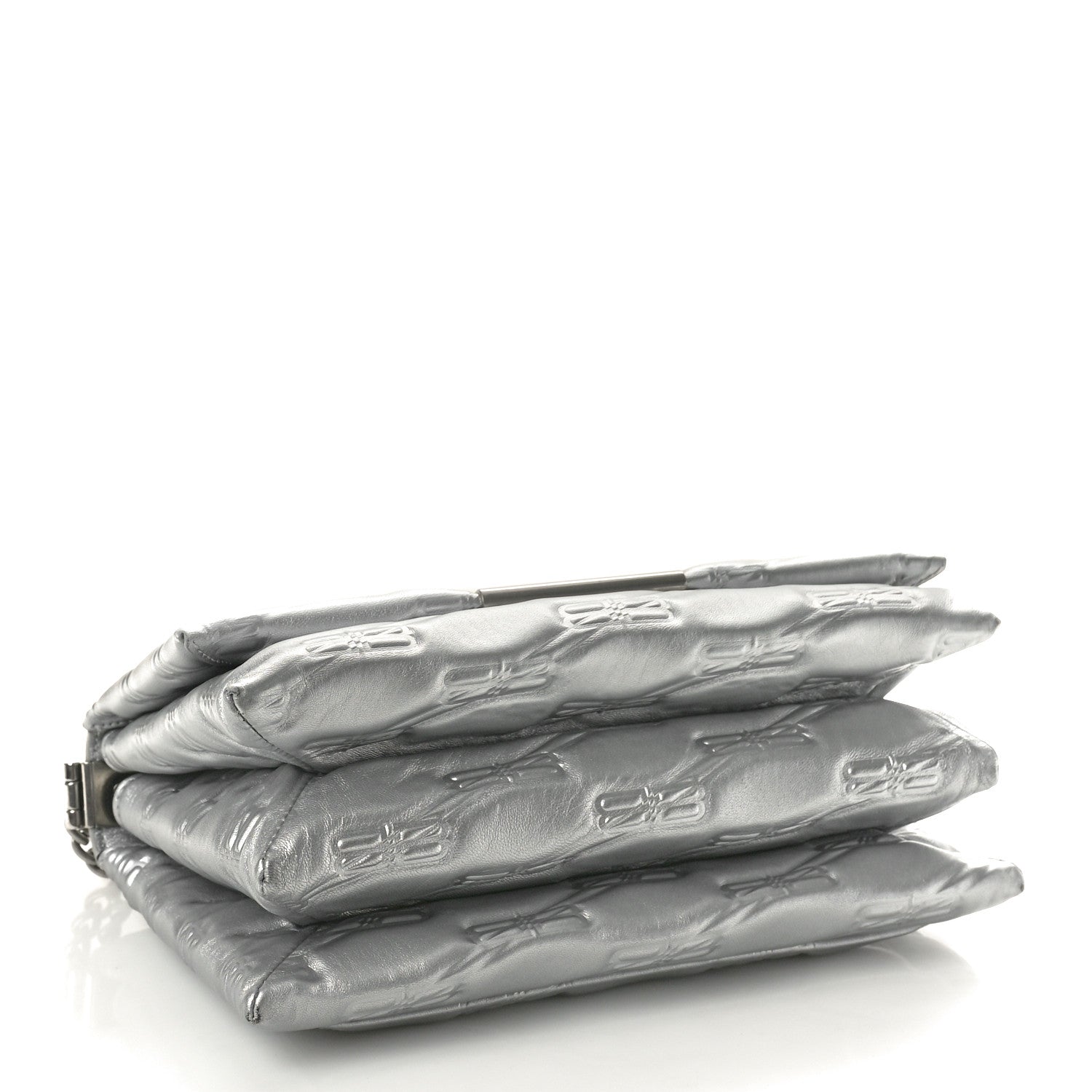 Balenciaga Nappa Allover License BB Monogram Embossed Medium Triplet Bag Silver 5 of 11