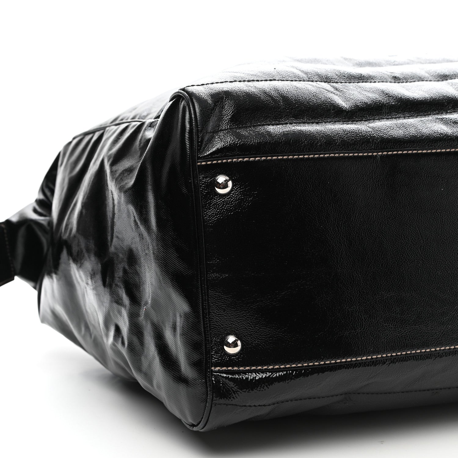 Gucci Patent Interlocking GG Duffle Bag Black 7 of 9