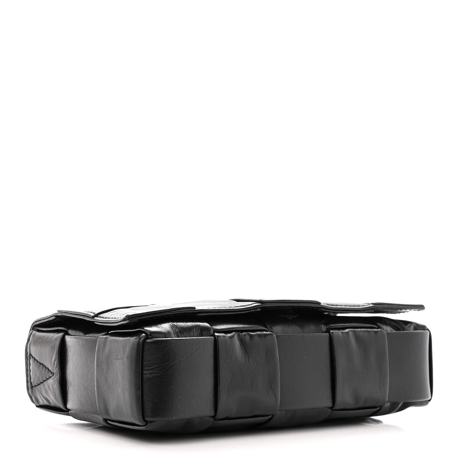Bottega Veneta Paper Calfskin Maxi Intreccio Cassette Crossbody Bag Black 4 of 12