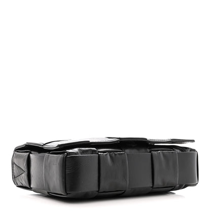 Bottega Veneta Paper Calfskin Maxi Intreccio Cassette Crossbody Bag Black 4 of 12
