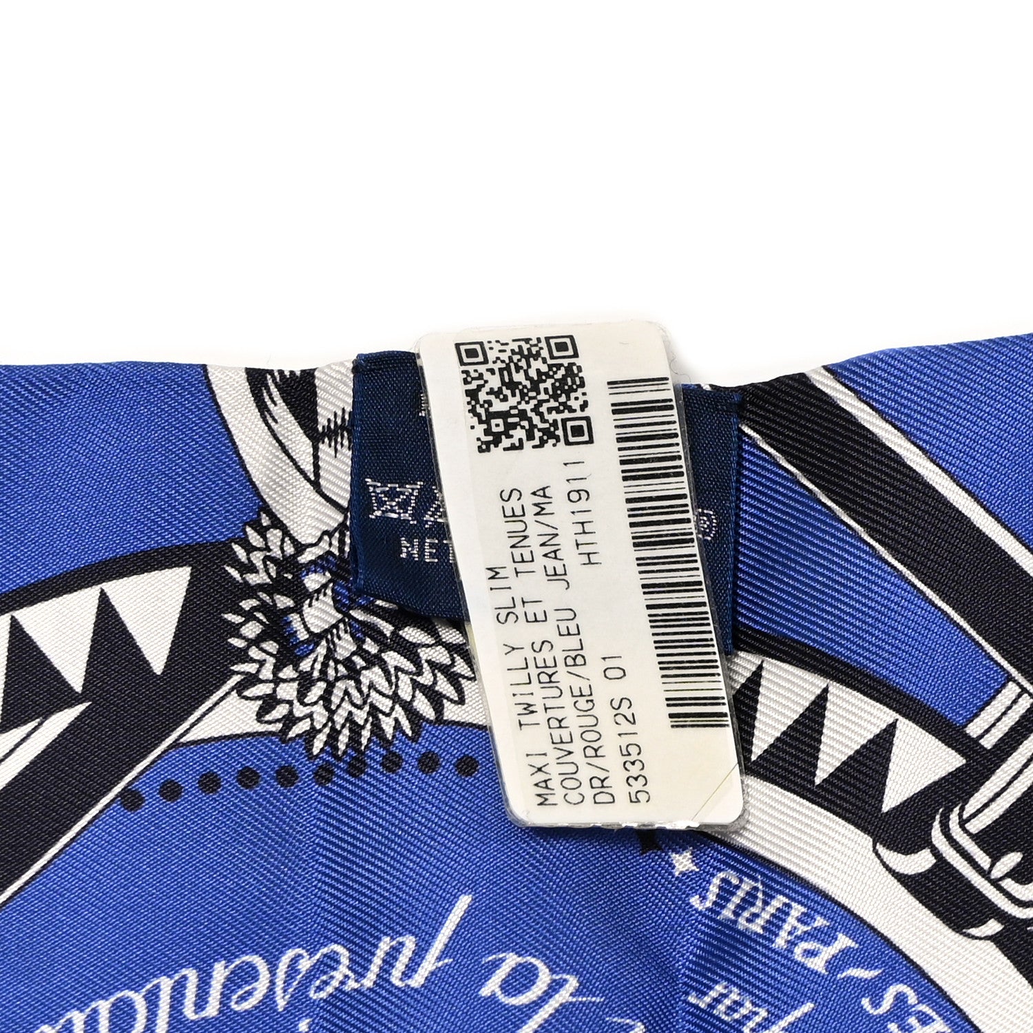 Hermes Silk Couvertures Et Tenues Maxi Twilly Slim Rouge Bleu Jean 2 of 4