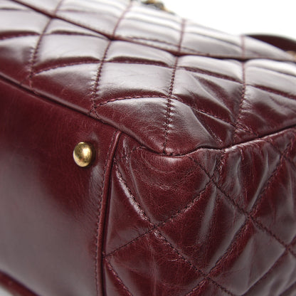 Chanel Glazed Calfskin Castle Rock Large Flap Burgundy 13 of 15