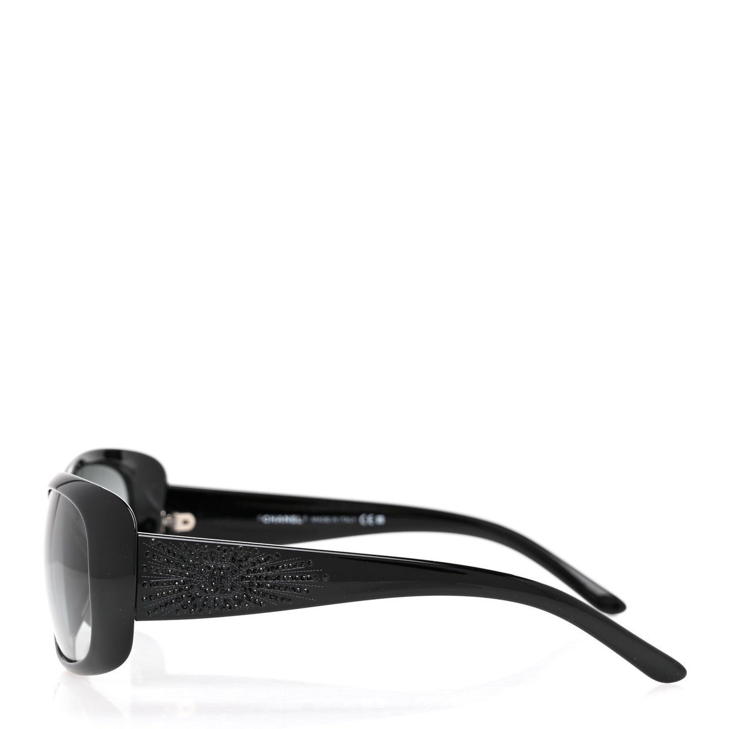 Crystal CC Logo Sunglasses 6026-B Black