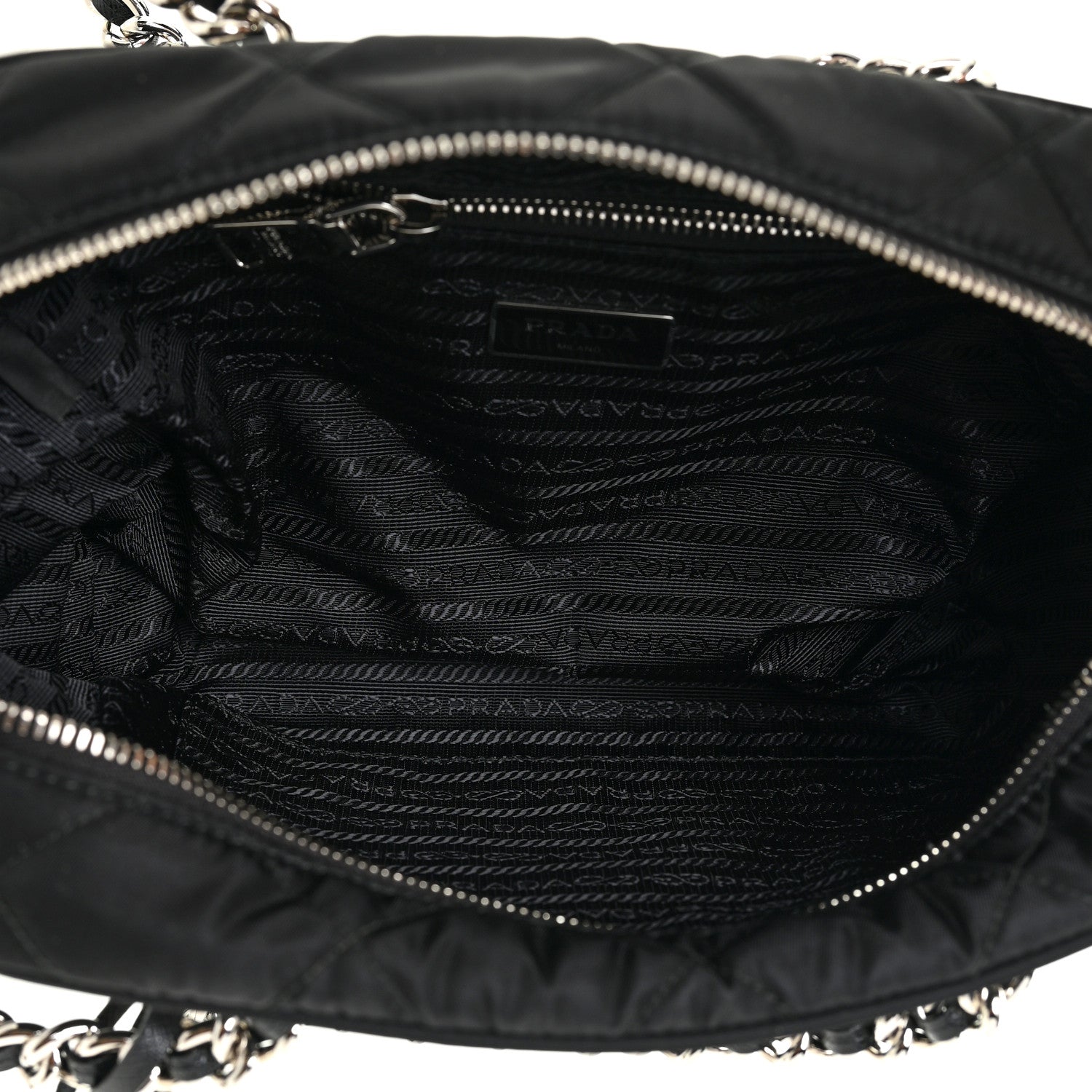 Prada Nylon Tessuto Impuntu Quilted Shoulder Bag Black 5 of 9