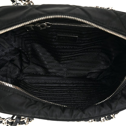 Prada Nylon Tessuto Impuntu Quilted Shoulder Bag Black 5 of 9