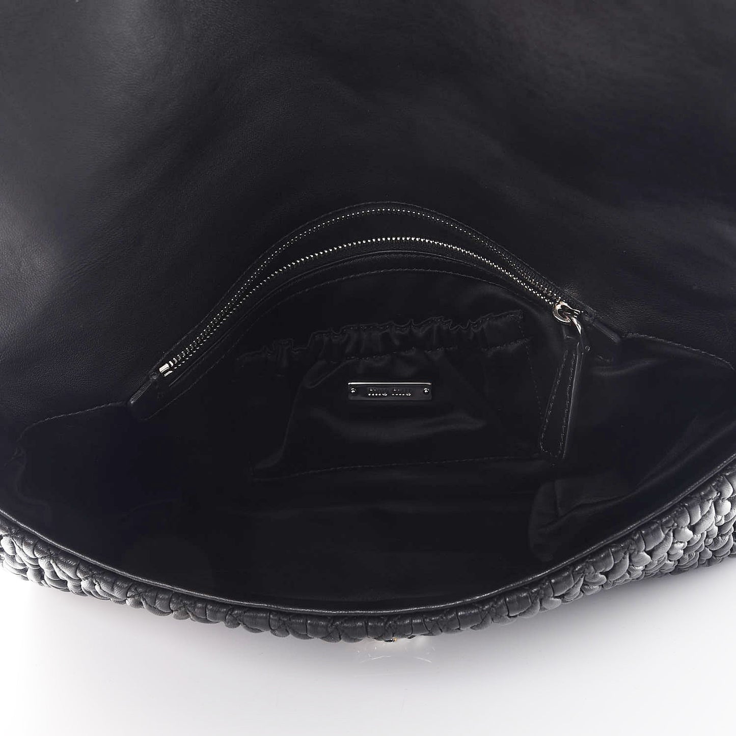 Nappa Matelasse Crystal Flap Clutch Black