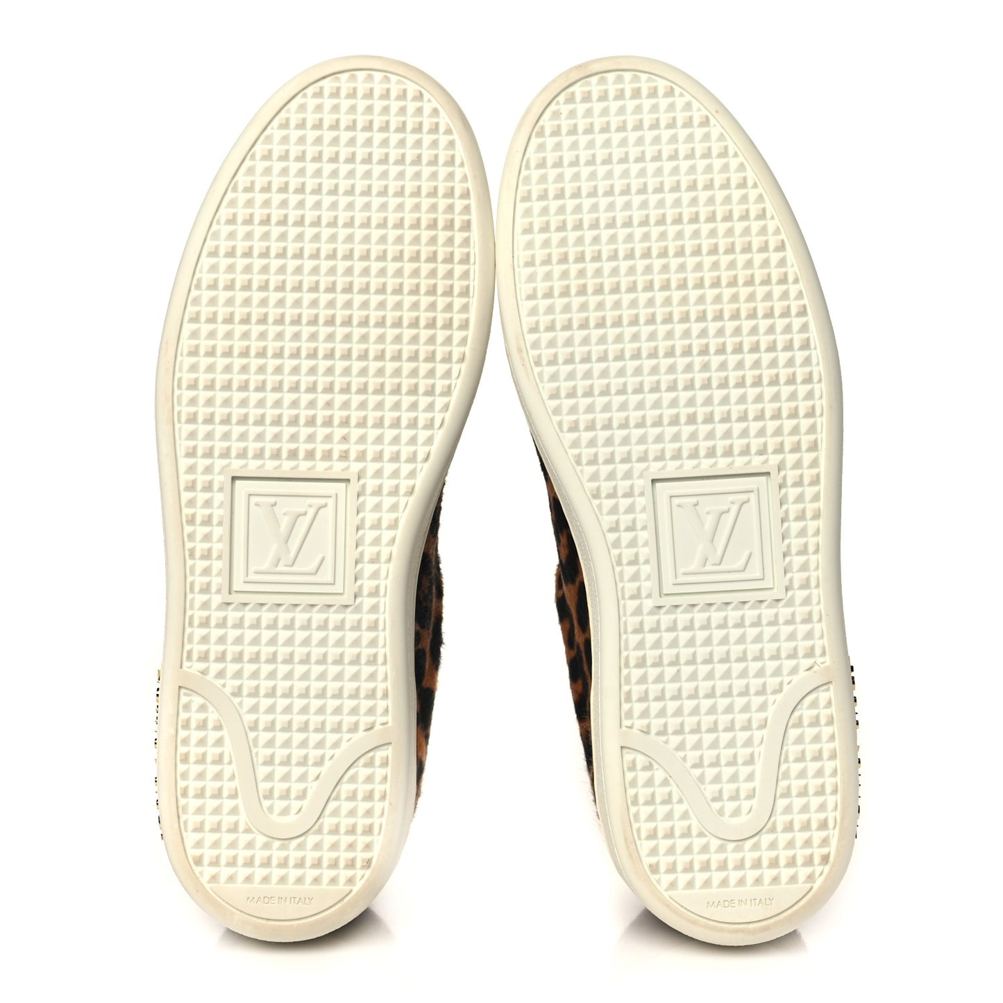 Calfskin Pony Hair Leopard Monogram Frontrow Sneakers 35