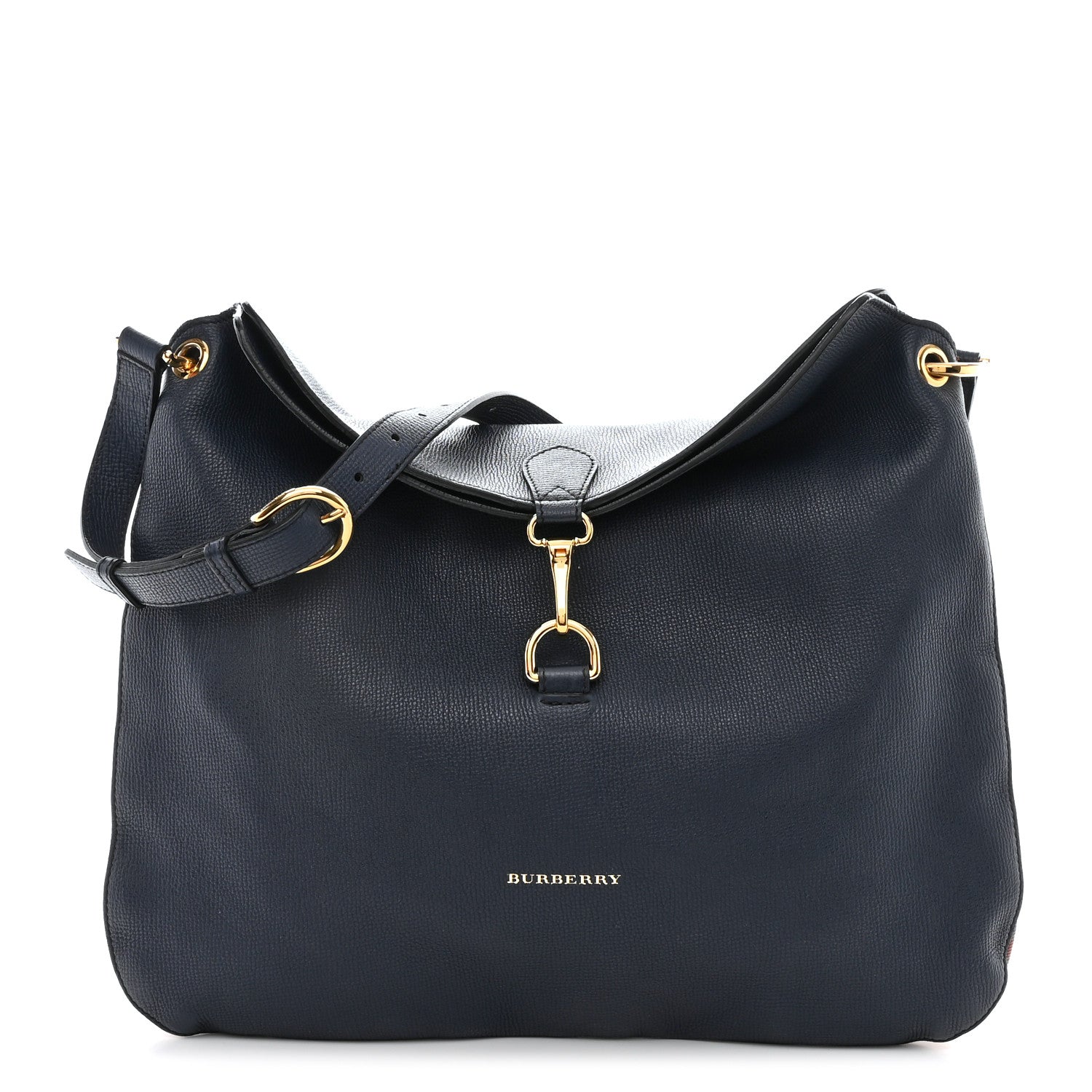 Burberry Derby Calfskin House Check Cornwall Hobo Ink Blue 1 of 18