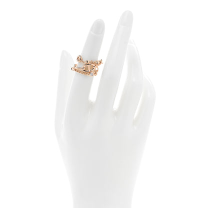 Hermes 18K Rose Gold Diamond MM Chaine d'Ancre Chaos Ring 50 5.25 2 of 5