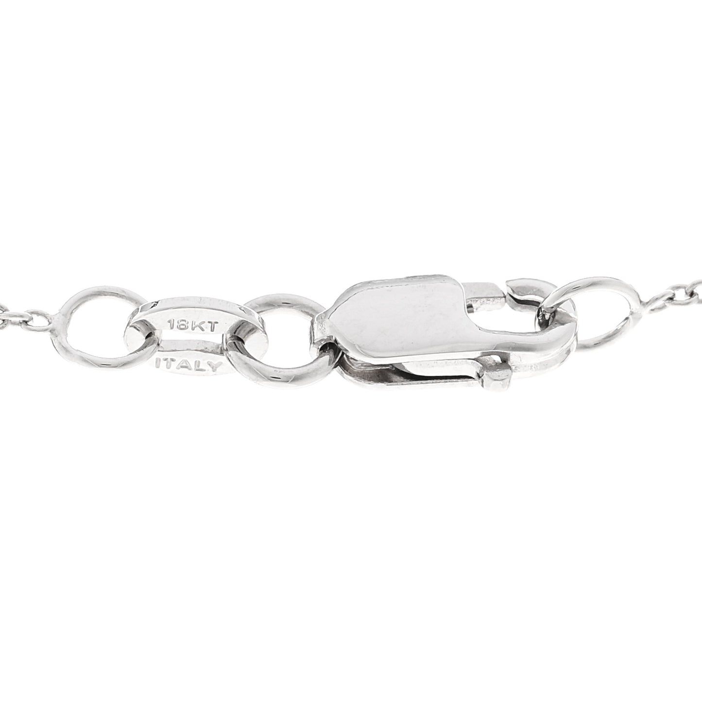 18K White Gold Diamond Tiny Treasures Tennis Racket Pendant Necklace