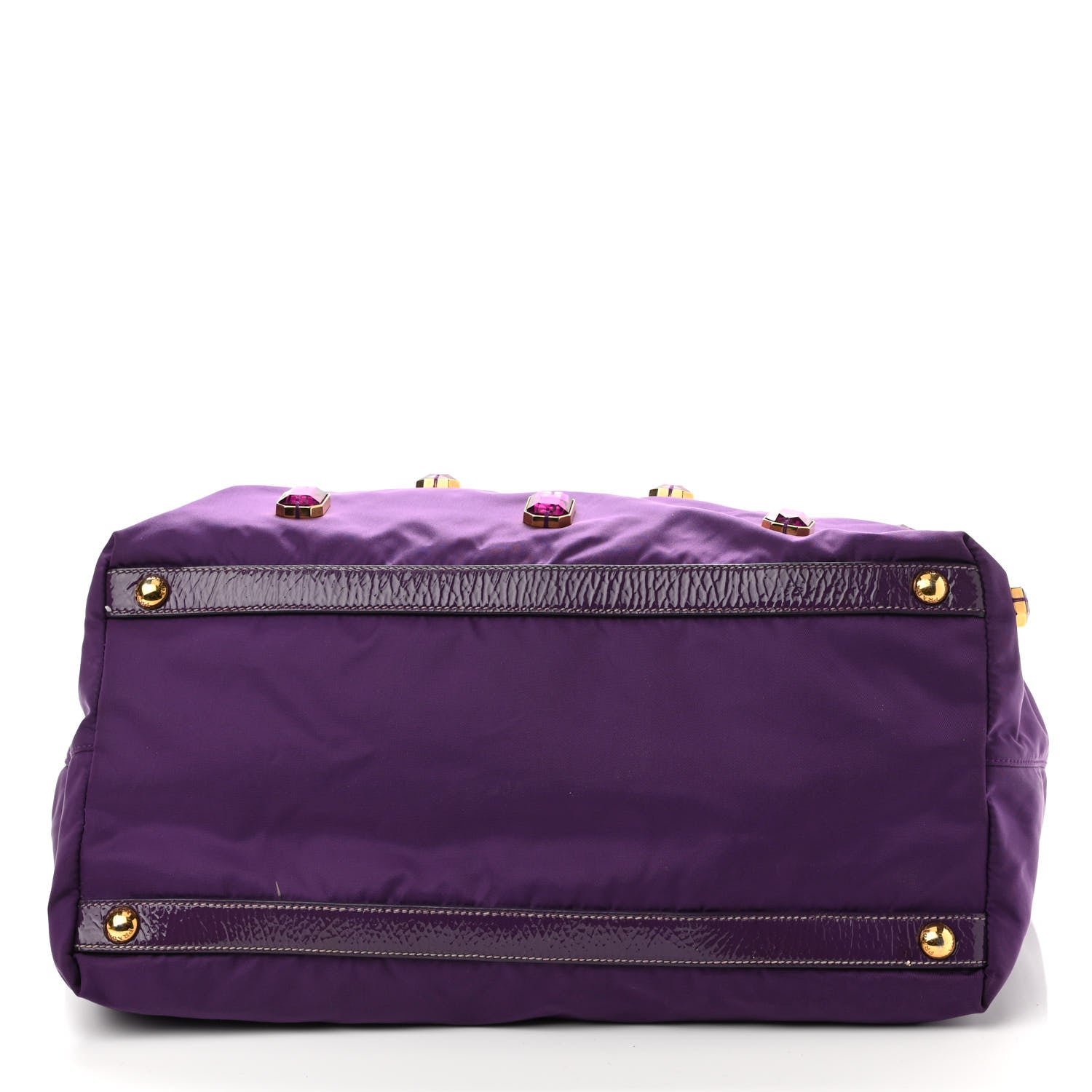 Prada Tessuto Nylon Pietre Jeweled Tote Anemone 11 of 13