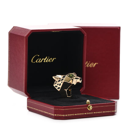 Cartier 18K Yellow Gold Peridot Onyx Panthere De Cartier Ring 57 8 10 of 10