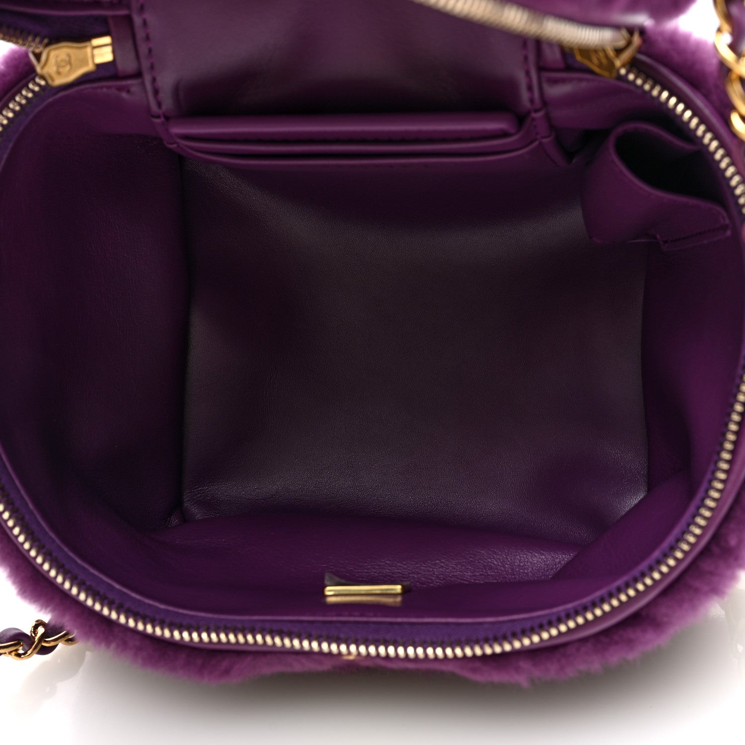 Chanel Shearling Lambskin Quilted Small Vanity Case Purple 6 of 11
