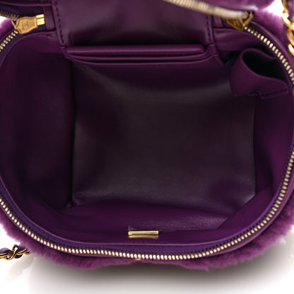 Chanel Shearling Lambskin Quilted Small Vanity Case Purple 6 of 11