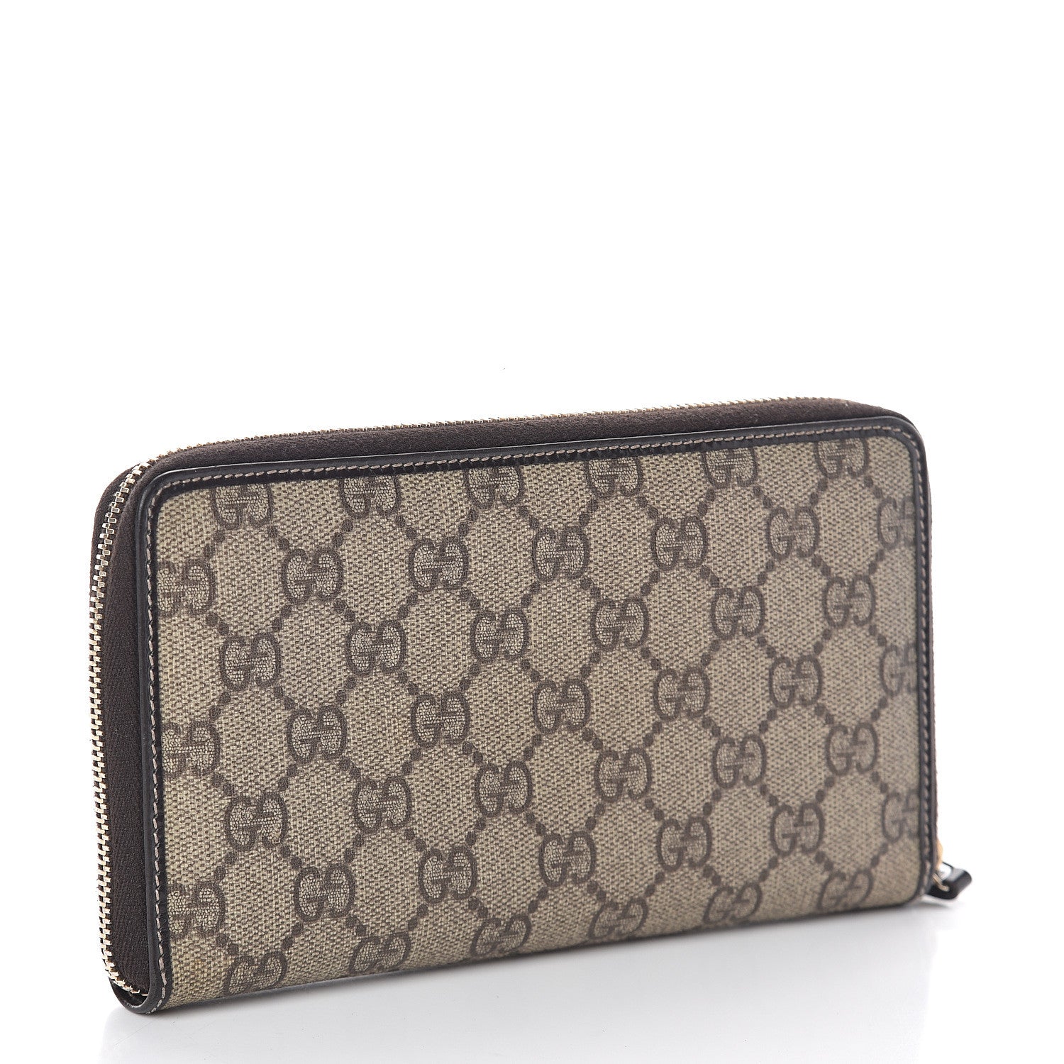 Gucci GG Plus Monogram Joy Zip Around Organizer Wallet Beige Ebony Dark Brown 2 of 5