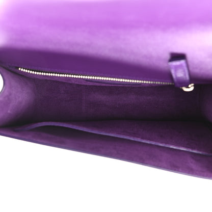 Saint Laurent Smooth Calfskin Carre Satchel Purple 5 of 11