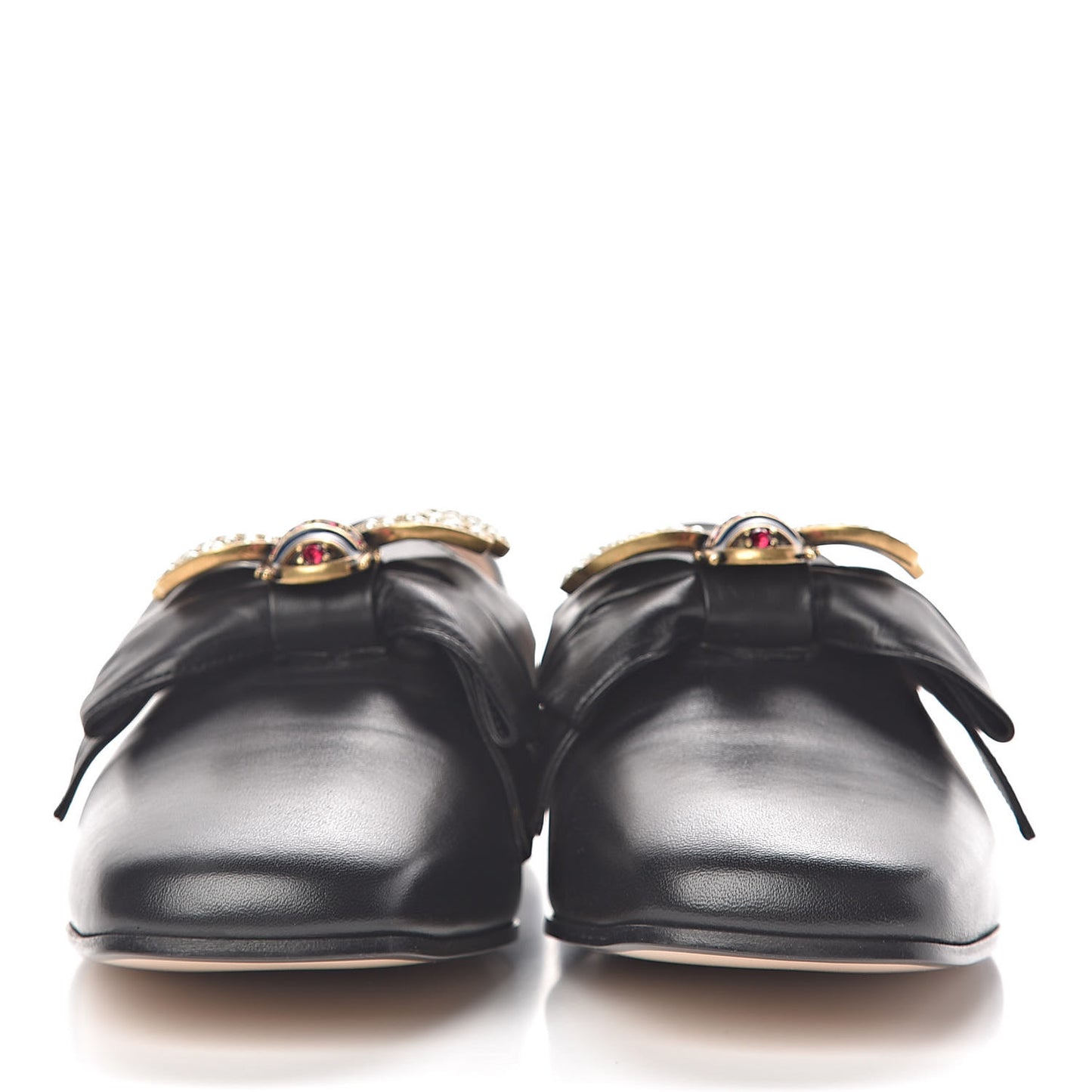 Calfskin Bow Ballet Flats 38 Black