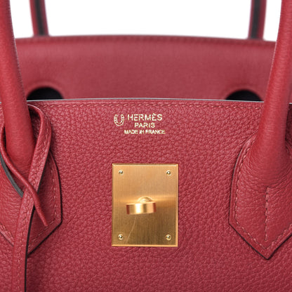Hermes Togo Horseshoe Birkin 30 Rouge Grenat Bleu Nuit 8 of 11