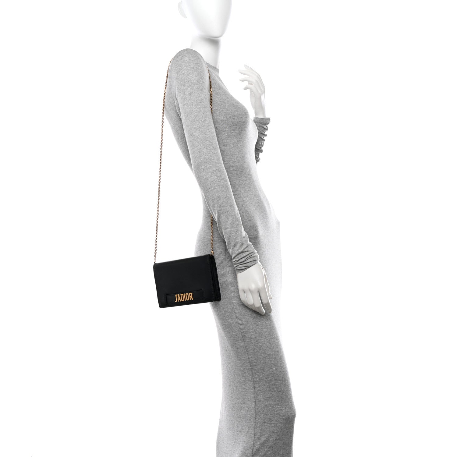 Christian Dior Calfskin J'Adior Wallet on Chain Pouch Black 4 of 13