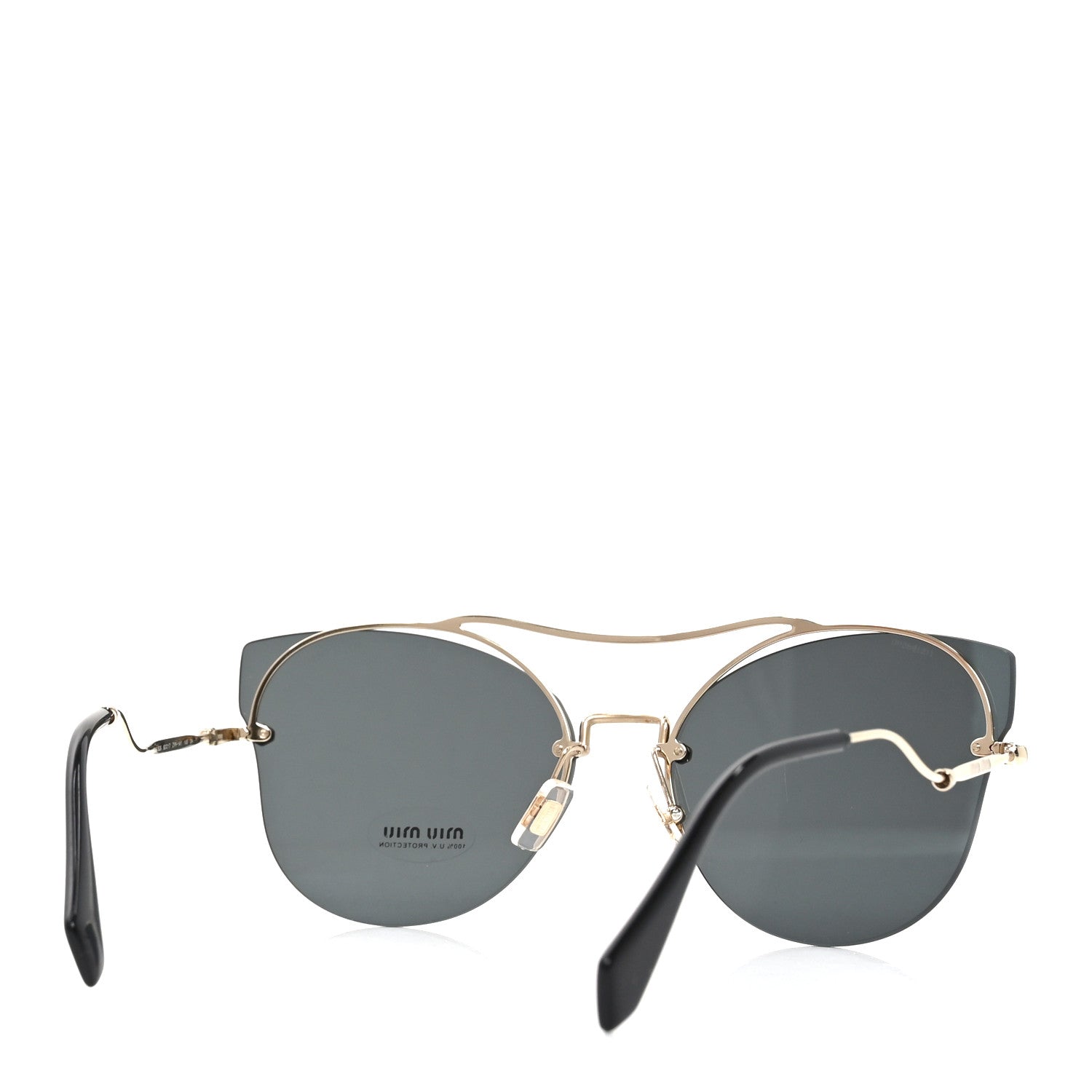 Miu Miu Metal Cat Eye Sunglasses SMU526 Gold Black 4 of 7
