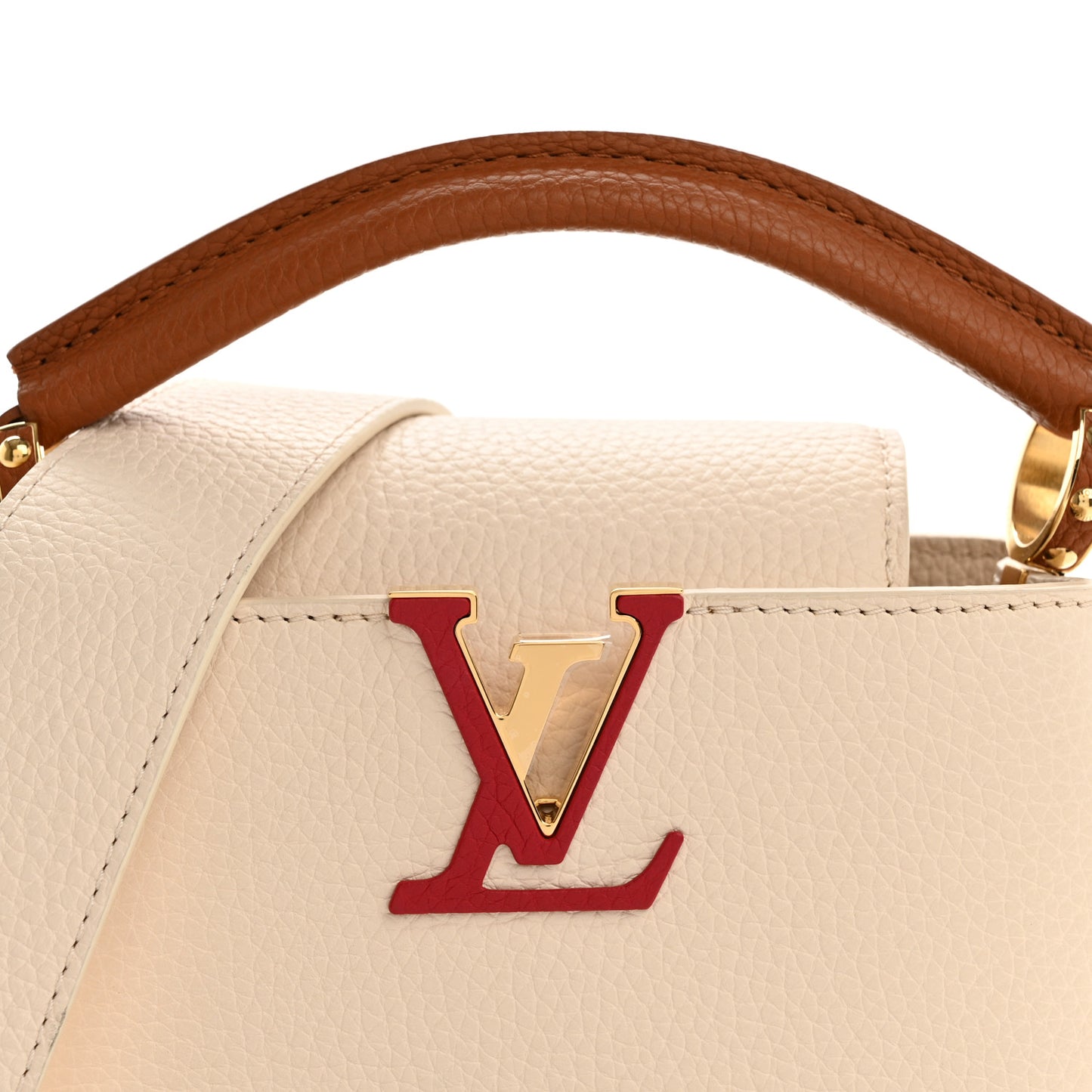 Taurillon Capucines Mini Beige Brown