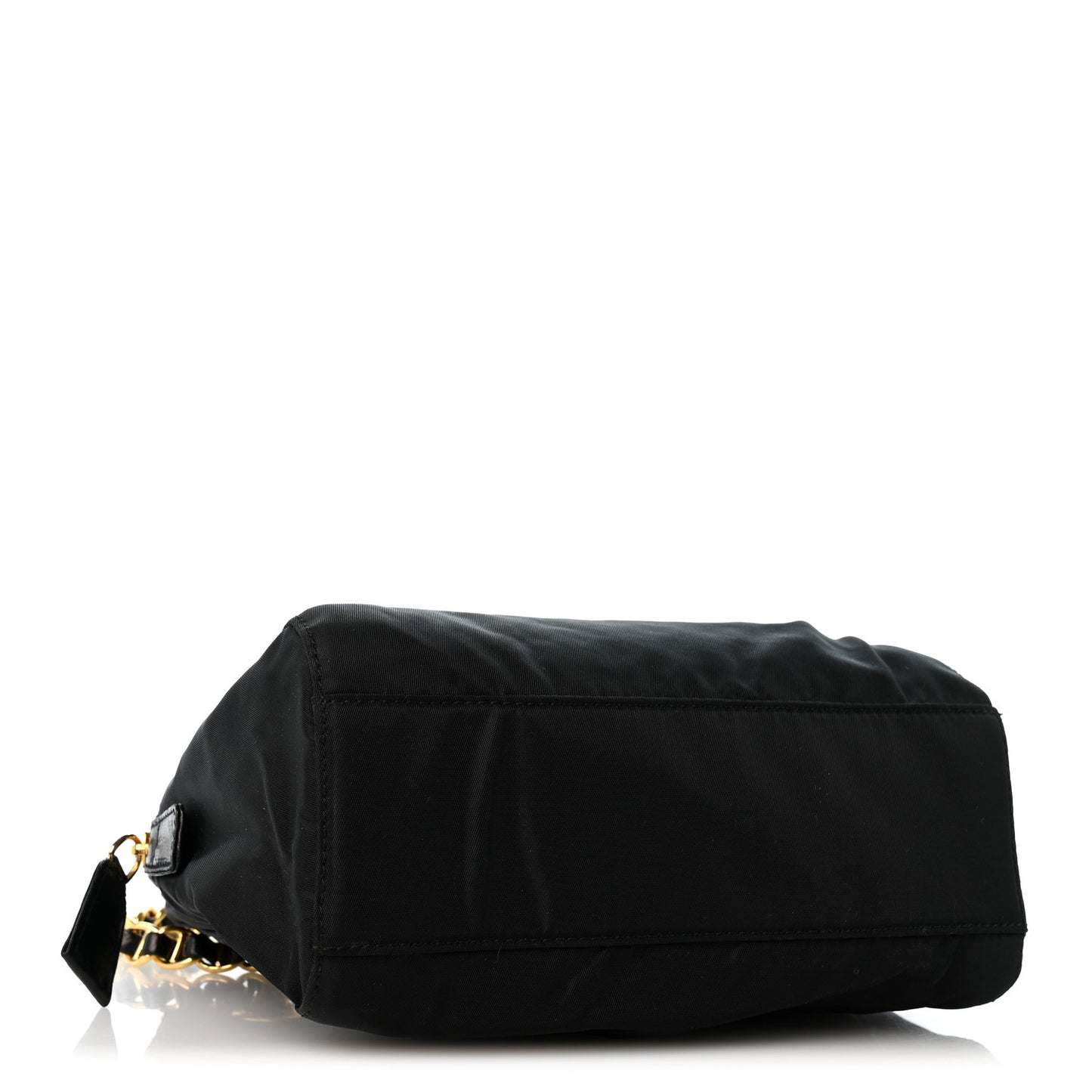Tessuto Nylon Acciaio Chain Shoulder Bag Black