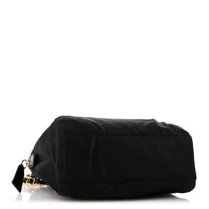 Prada Tessuto Nylon Acciaio Chain Shoulder Bag Black 4 of 12