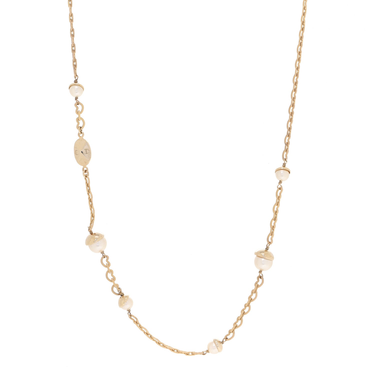 Christian Dior Pearl Mise En Dior Necklace Gold 1 of 6