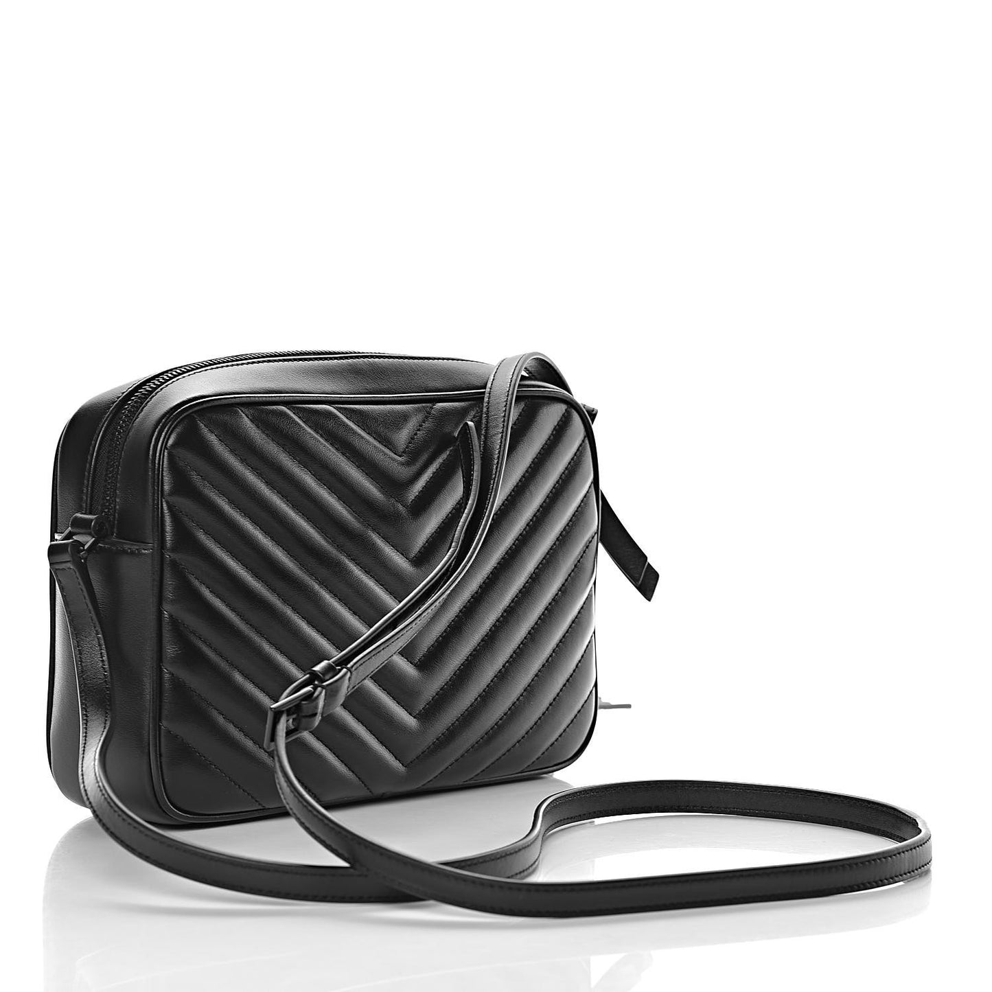 Calfskin Matelasse Monogram Lou Camera Bag Black