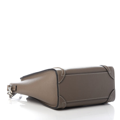 Celine Drummed Calfskin Nano Luggage Souris 4 of 8
