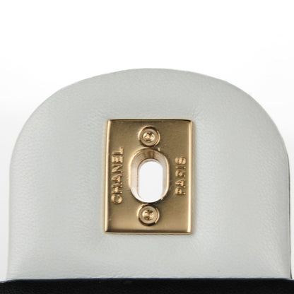 Chanel Lambskin Quilted Small Graphic Flap White Black 9 of 9