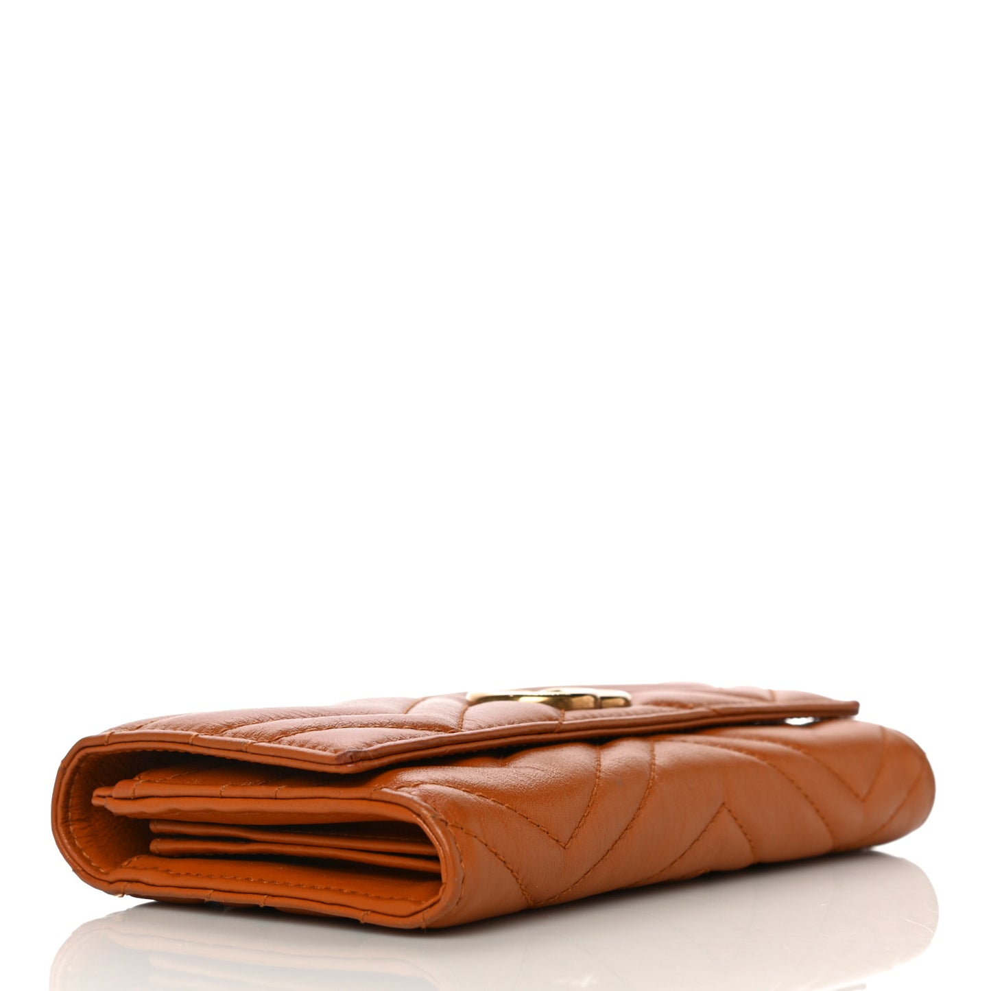 Calfskin Matelasse GG Marmont Continental Wallet Cognac