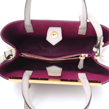 Fendi Vitello Dolce Century Petite 2Jours Tote Grigio Polvere Ciclamino 5 of 11
