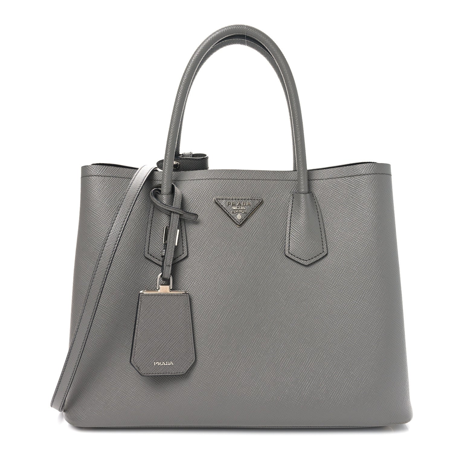 Prada Saffiano Cuir Small Double Bag Marmo 1 of 10