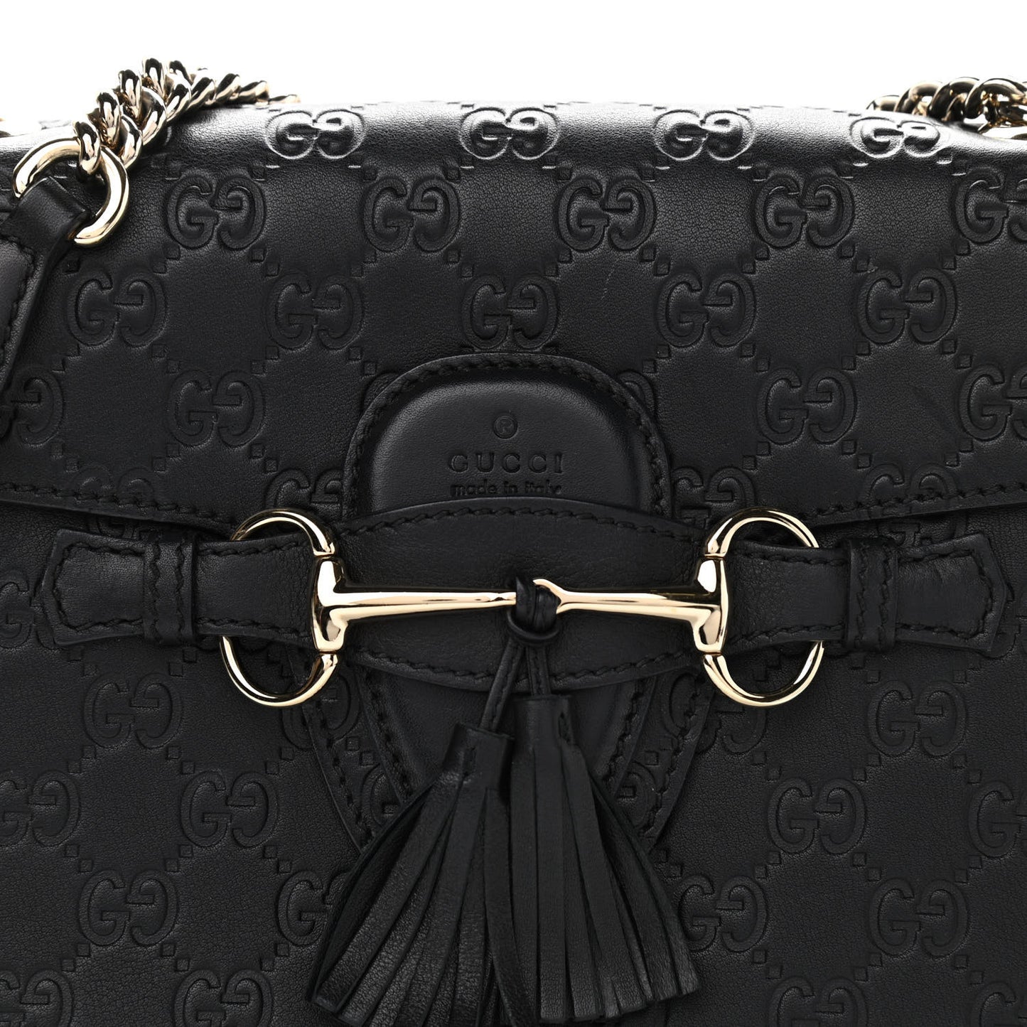 Guccissima Medium Emily Chain Shoulder Bag Black