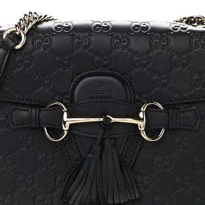 Gucci Guccissima Medium Emily Chain Shoulder Bag Black 8 of 11