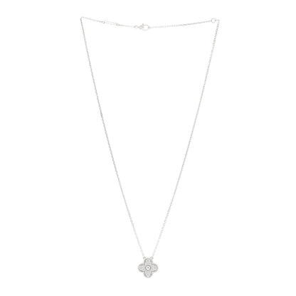 Van Cleef & Arpels 18K White Gold Diamond Vintage Alhambra Pendant Necklace 3 of 5