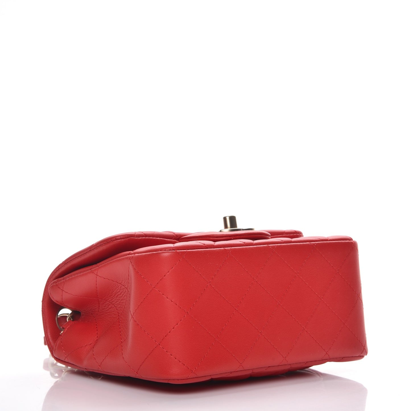 Lambskin Quilted Mini Square Flap Red