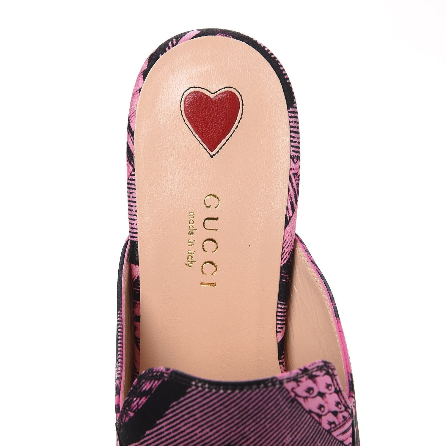 Gucci Silk Satin Saint Romain Womens Princetown Slippers 36.5 Pink Black 7 of 9