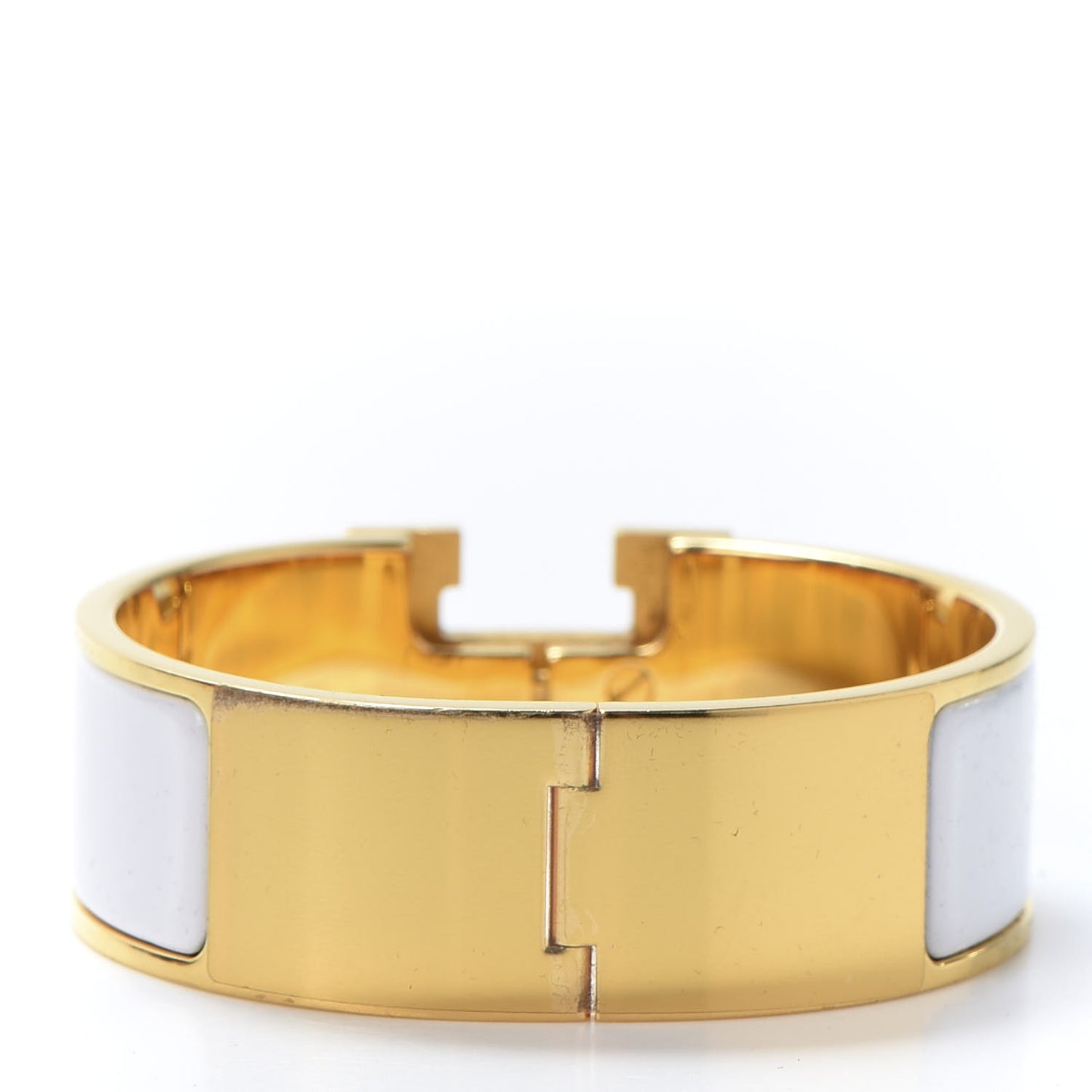 Enamel Wide Clic Clac H Bracelet PM White