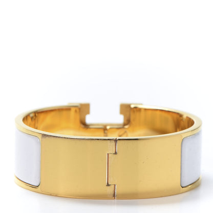 Hermes Enamel Wide Clic Clac H Bracelet PM White 2 of 4